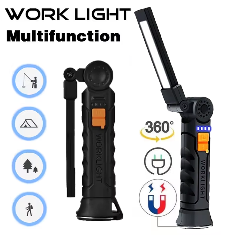 Outdoor Lighting Unit - Portable COB LED Flashlight USB Rechargeable