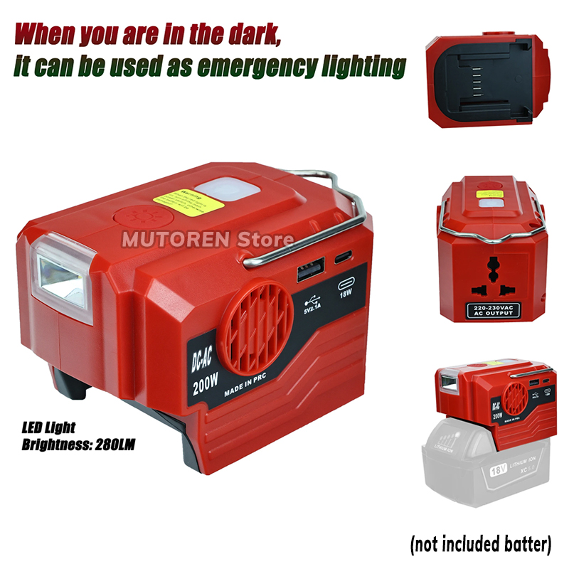 Outdoor Lighting Battery Operated - 200W Portable Power Inverter 120V/220V Outdoor