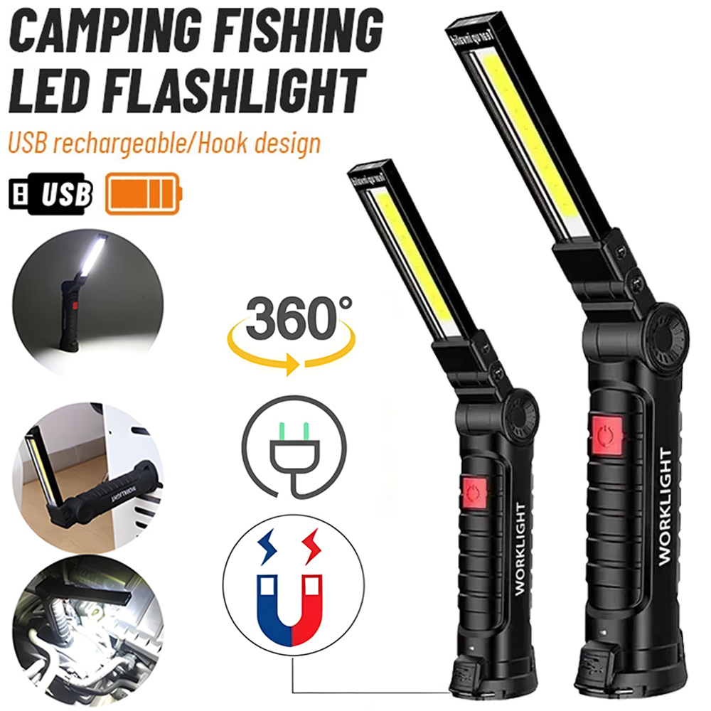 Outdoor Lighting Unit - LED COB Flashlight USB Rechargeable Torch