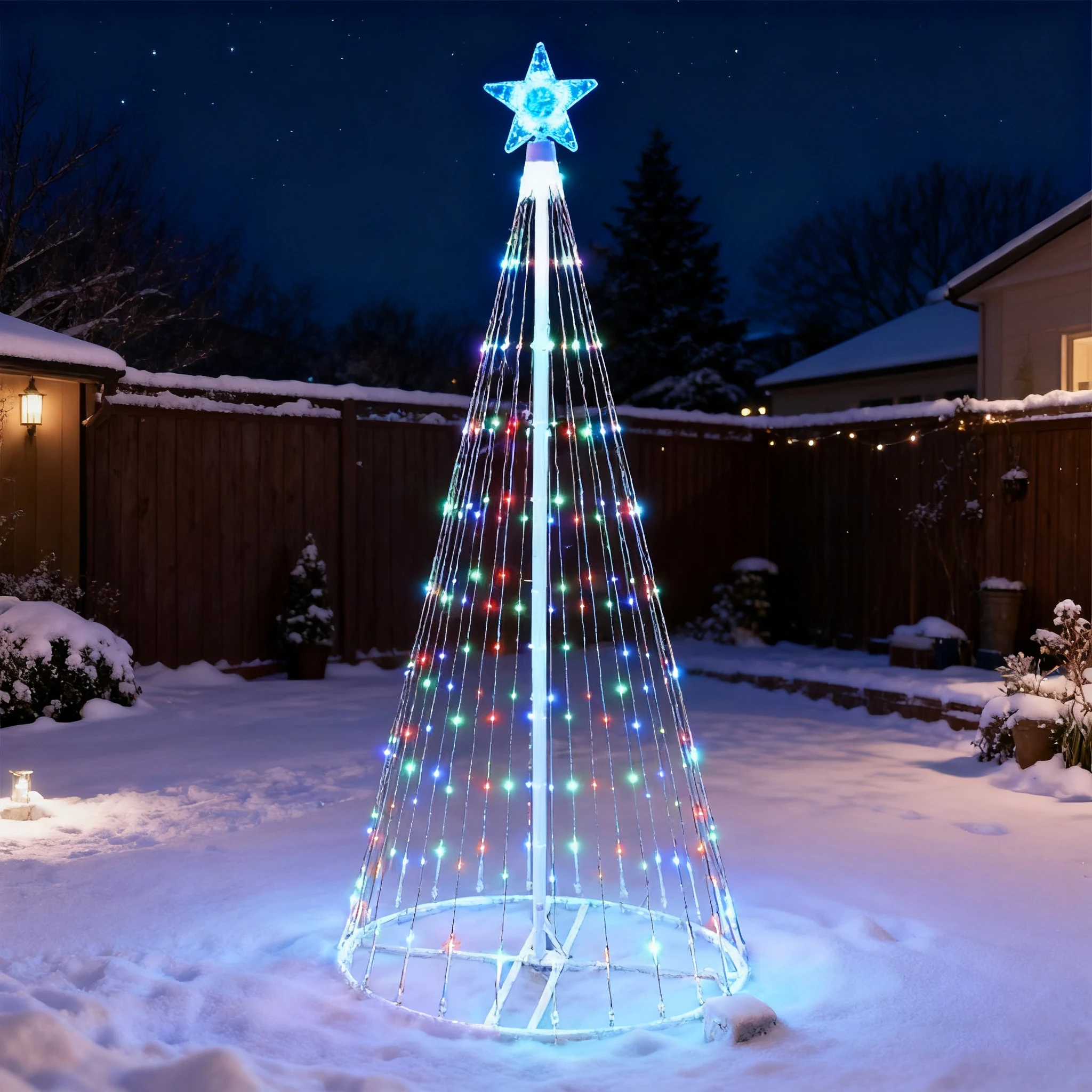 Solar-Powered LED Waterfall St - Outdoor Lighting Company review and price
