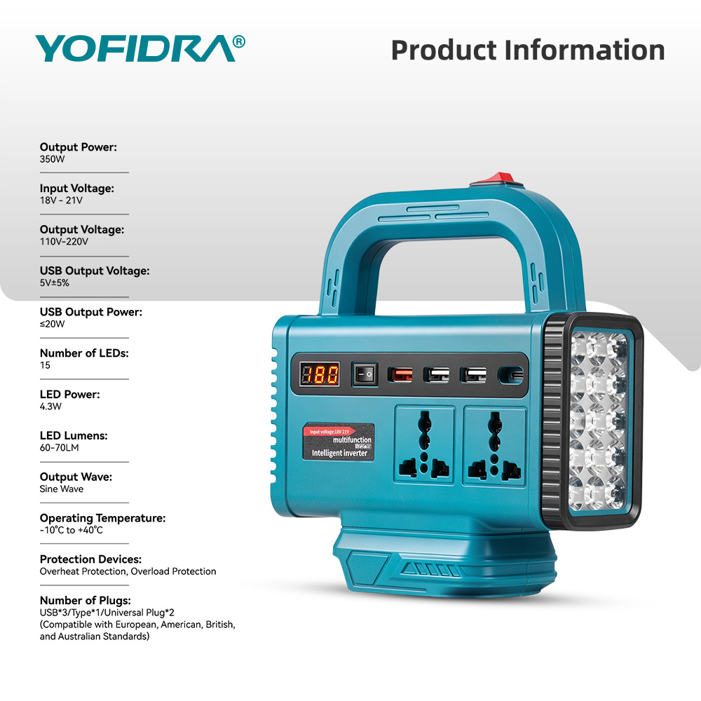 YOFIDRA 220V Portable Power In - Outdoor Lighting Battery Operated review and price