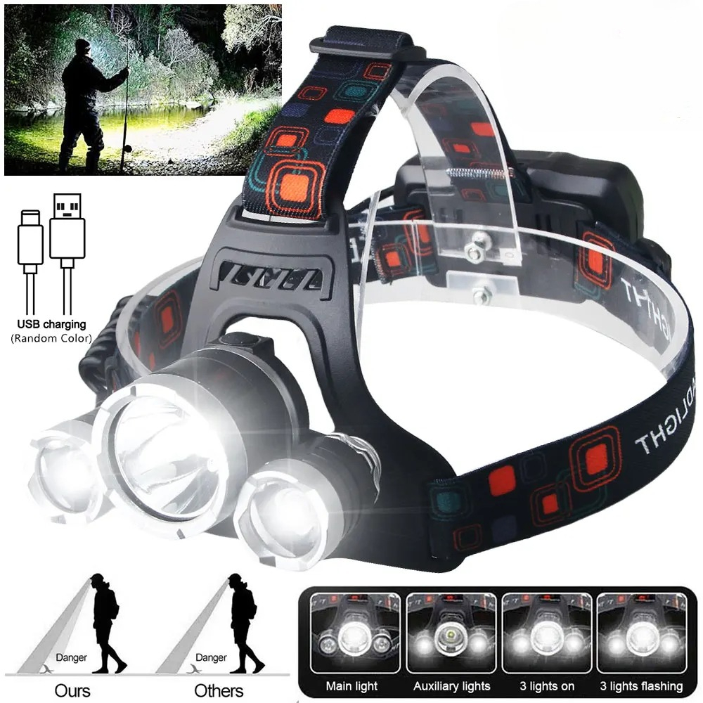 High Power LED Headlamp 18650  - Outdoor Lighting Battery Operated review and price