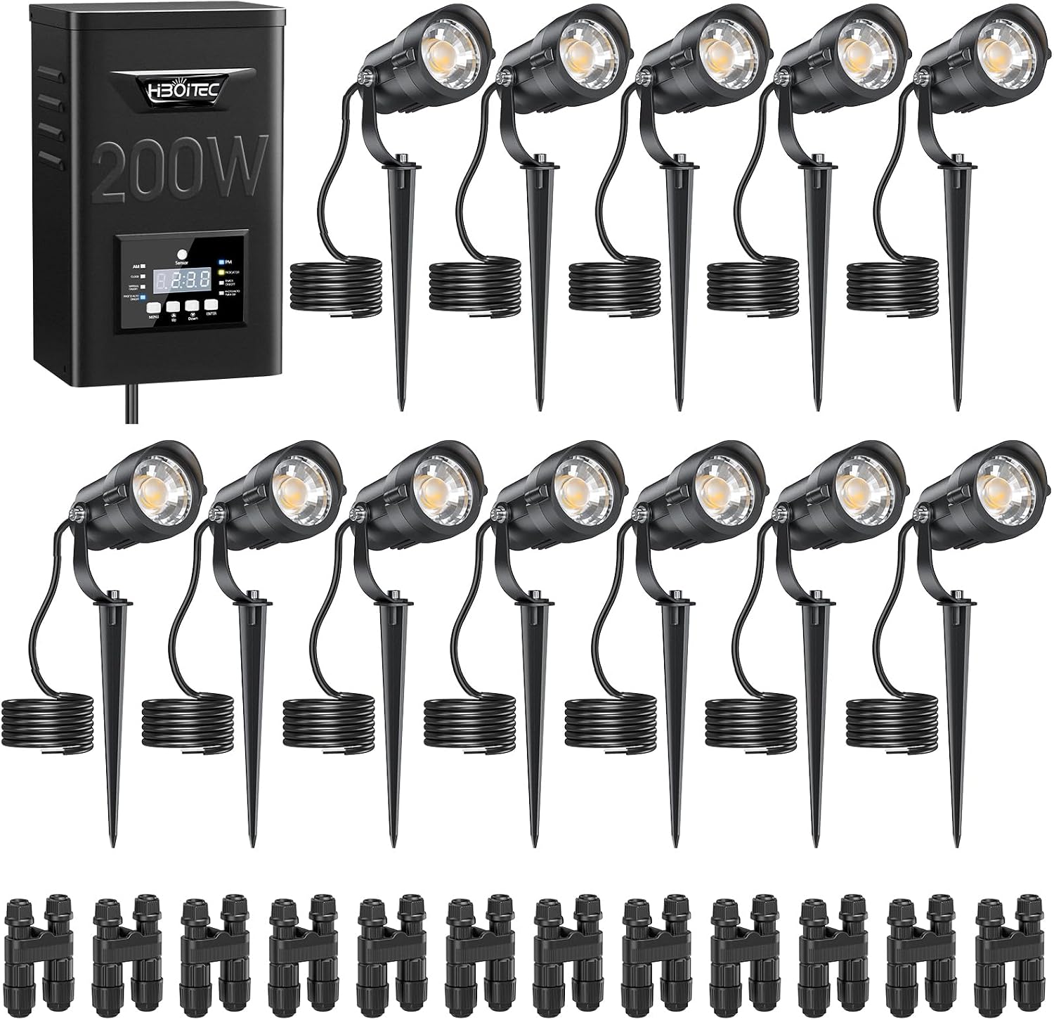 12W Landscape Lighting Kit 200 - Outdoor Lighting Kit With Transformer review and price